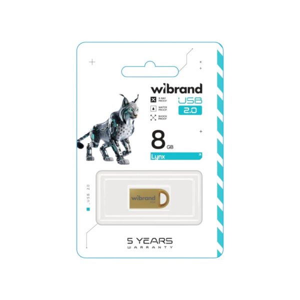 Флеш-накопичувач Wibrand USB 2.0 Lynx 8Gb Gold