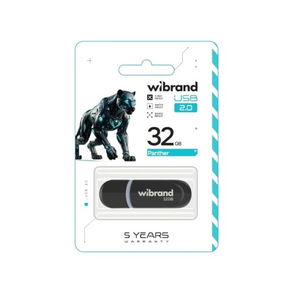 Флеш-накопичувач Wibrand USB 2.0 Panther 32Gb Black
