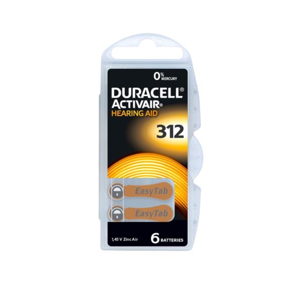 Батарейки Duracell 312 Zinc Air  BLISTER 6шт