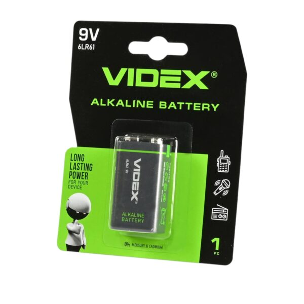 Батарейки Videx 6LR61 Alkaline BLISTER 1шт