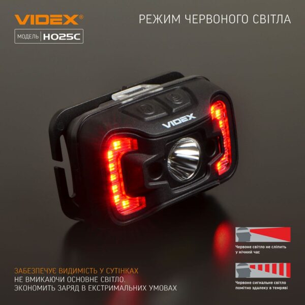 Налобний світлодіодний ліхтарик Videx VLF-H025C 310Lm 5000K - Зображення 6
