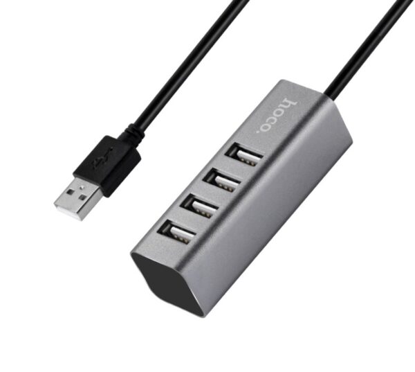 USB-HUB HOCO HB1 4USB Line machine Tarnish - Зображення 3