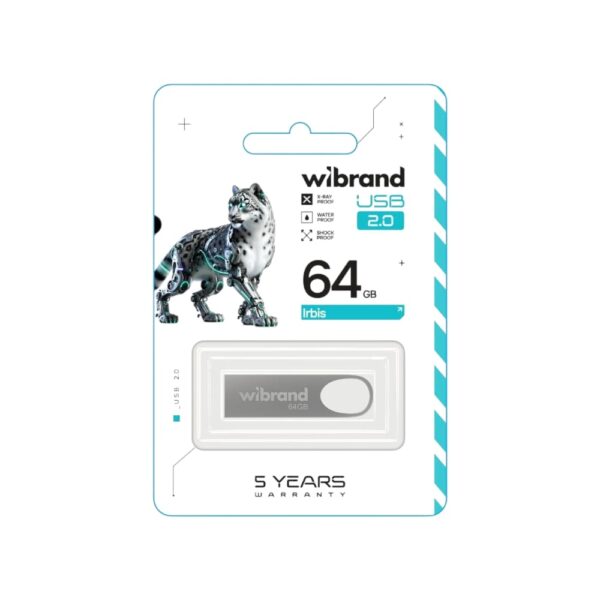 Флеш-накопичувач Wibrand USB 2.0 Irbis 64Gb Silver