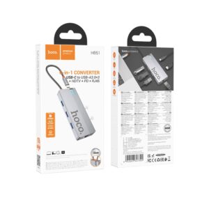 USB-HUB HOCO HB51 WOW 6-IN-1 multi-function converter GRAY