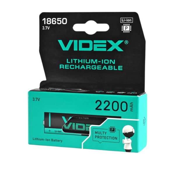 Акумулятор Videx 18650-P 2200mAh (захист) BLISTER 2шт