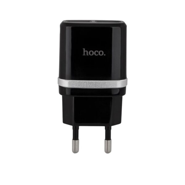 Мережевий зарядний пристрій HOCO C12 Smart dual USB charger Black - Зображення 4