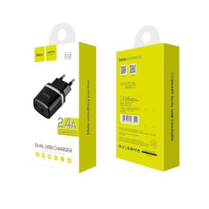 Мережевий зарядний пристрій HOCO C12 Smart dual USB charger Black
