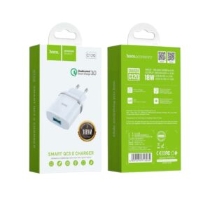 Мережевий зарядний пристрій HOCO C12Q Smart QC3.0 charger 18W White