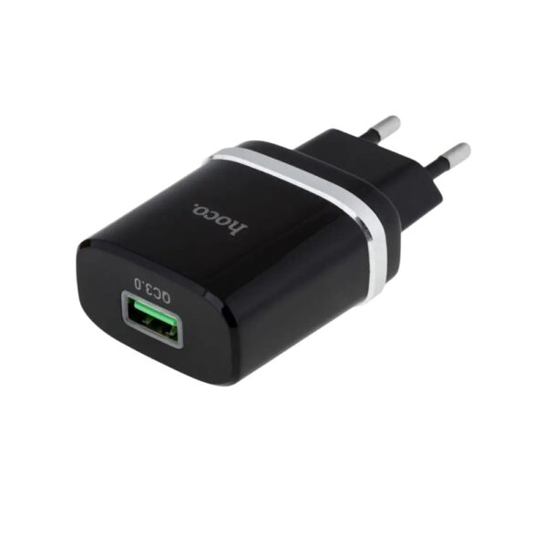 Мережевий зарядний пристрій HOCO C12Q Smart QC3.0 charger 18W Black - Зображення 3