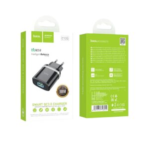 Мережевий зарядний пристрій HOCO C12Q Smart QC3.0 charger 18W Black