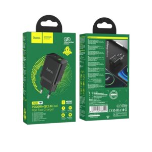 Мережевий зарядний пристрій HOCO N28 Founder PD20W+QC3.0 charger Black