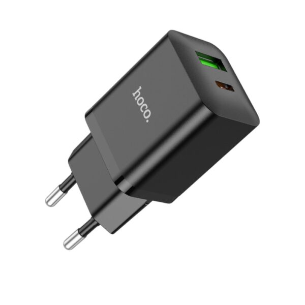 Мережевий зарядний пристрій HOCO N28 Founder PD20W+QC3.0 charger Black - Зображення 3