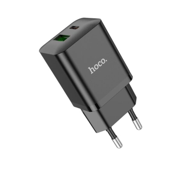 Мережевий зарядний пристрій HOCO N28 Founder PD20W+QC3.0 charger Black - Зображення 5