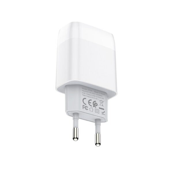 Мережевий зарядний пристрій HOCO C73A Glorious dual port charger 12W White - Зображення 4