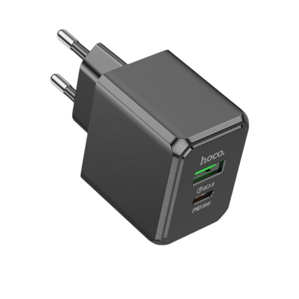 Мережевий зарядний пристрій HOCO CS14A Ocean PD20W+QC3.0 charger Black - Зображення 5