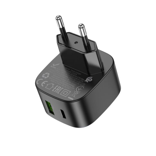 Мережевий зарядний пристрій HOCO CS32A Rise PD20W+QC3.0 charger Black - Зображення 5