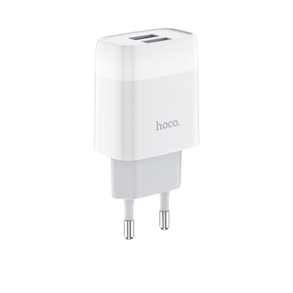 Мережевий зарядний пристрій HOCO C73A Glorious dual port charger 12W White - Зображення 6