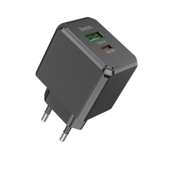 Мережевий зарядний пристрій HOCO CS14A Ocean PD20W+QC3.0 charger Black - Зображення 6