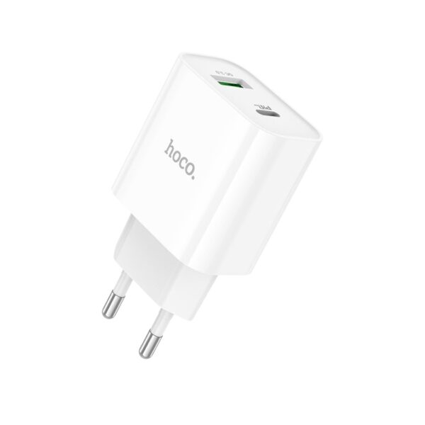 Мережевий зарядний пристрій HOCO C80A Plus Rapido PD20W+QC3.0 charger White - Зображення 2