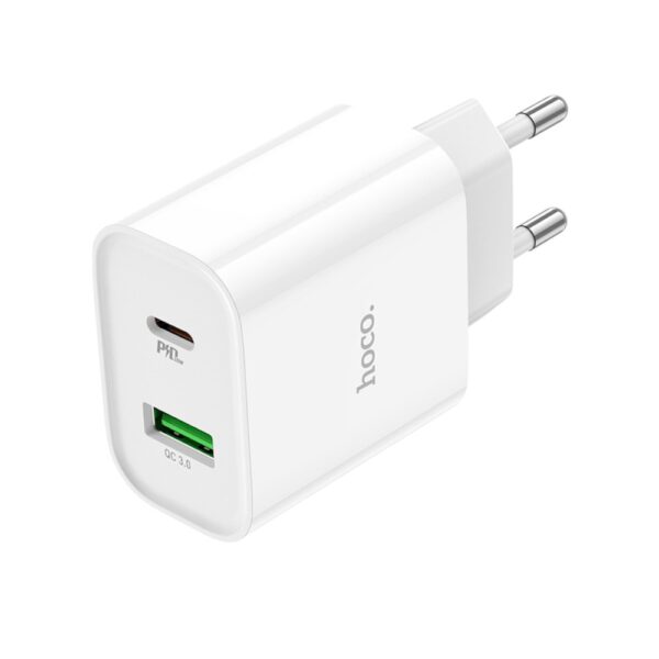 Мережевий зарядний пристрій HOCO C80A Plus Rapido PD20W+QC3.0 charger White - Зображення 4