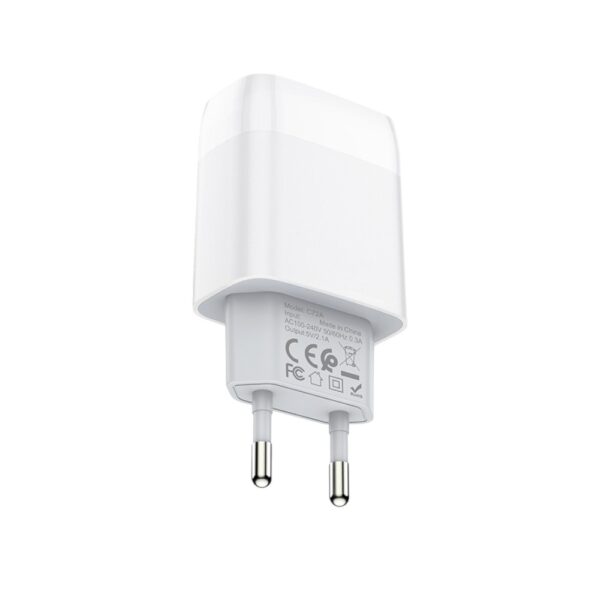 Мережевий зарядний пристрій HOCO C72A Glorious single port charger 10.5W White - Зображення 4