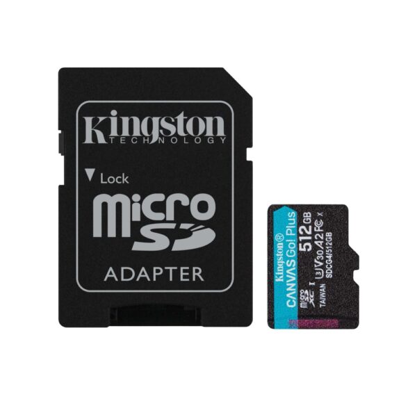 Карта пам'яті Kingston Canvas Go Plus 512Gb Class 10 microSDXC (UHS-1 U3) (SD-адаптер) - Зображення 2