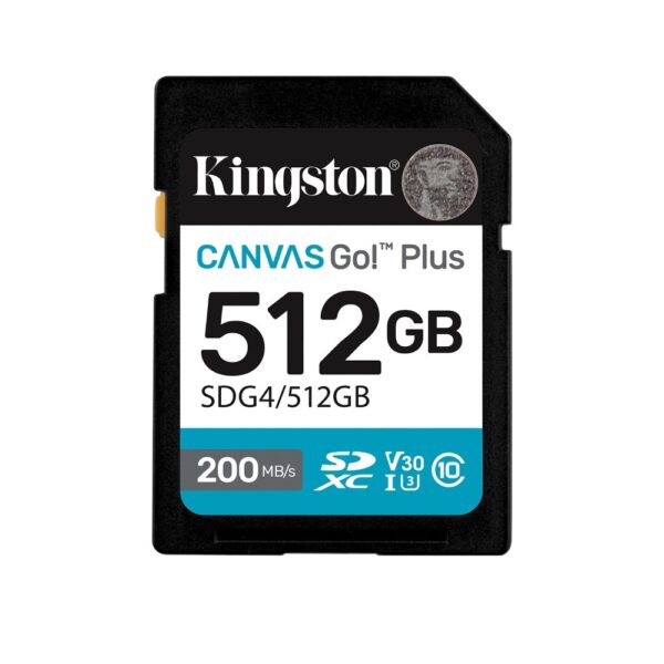 Карта пам'яті Kingston Canvas Go Plus V30 512Gb Class 10 microSDXC (UHS-1 U3) (SD-адаптер) - Зображення 2