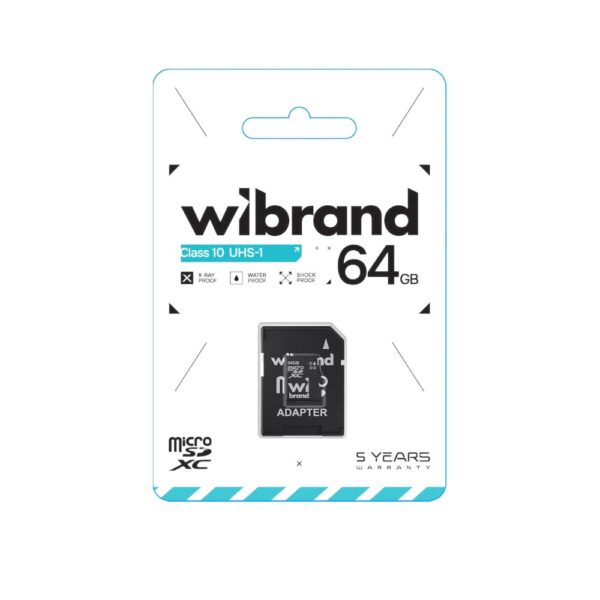 Карта пам'яті Wibrand 64Gb Class 10 microSDXC (UHS-1) (SD-адаптер)