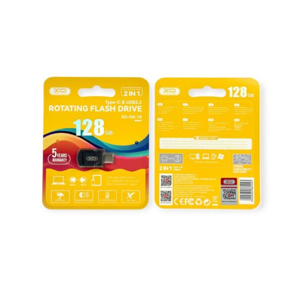 USB флеш-накопичувач XO DK10 128GB 10 Class Type-C+USB3.2