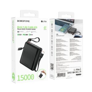 Повербанк BOROFONE BJ70A VIGOROUS 22.5W+PD20W 15000mAh Black