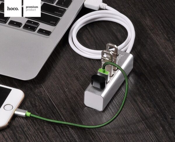 USB-HUB HOCO HB1 4USB Line machine Silver - Зображення 4