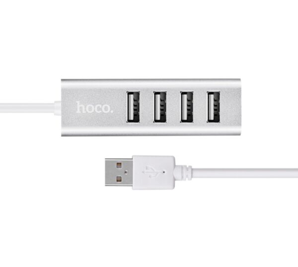 USB-HUB HOCO HB1 4USB Line machine Silver - Зображення 6