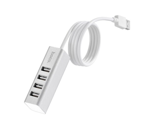 USB-HUB HOCO HB1 4USB Line machine Silver - Зображення 5