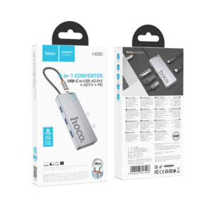 USB-HUB HOCO HB50 WOW multi-function converter GRAY