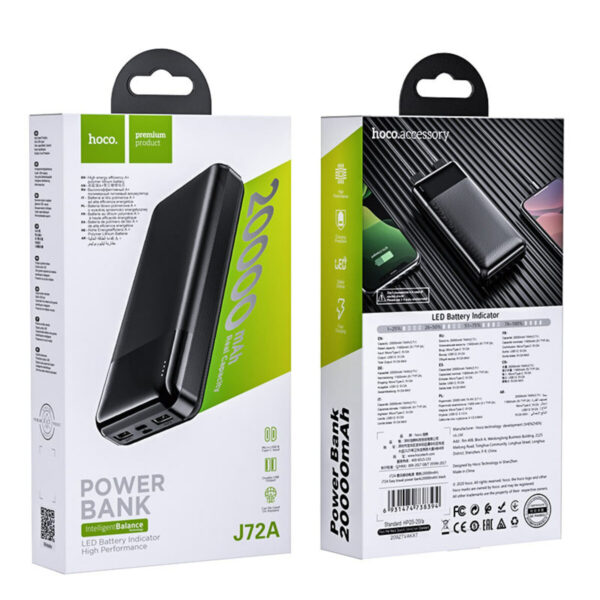 Повербанк HOCO J72A Easy Travel 20000mAh White