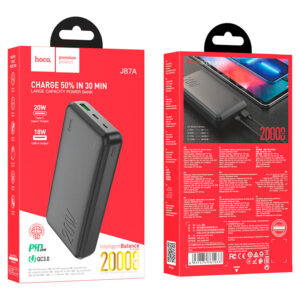 Повербанк HOCO J87A TACKER PD20W+QC3.0 20000mAh Black
