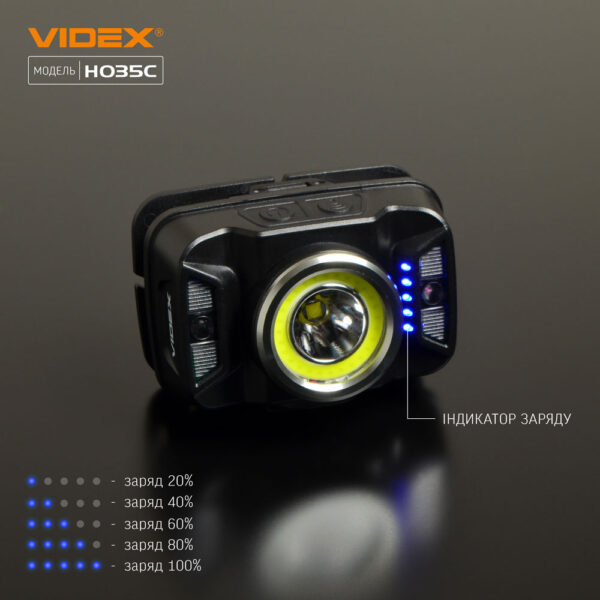 Налобний світлодіодний ліхтарик Videx VLF-H035C 410Lm 5000K - Зображення 6