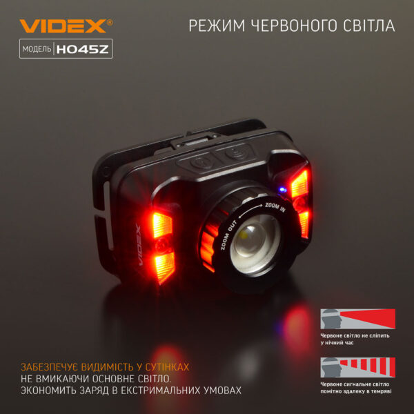 Налобний світлодіодний ліхтарик Videx VLF-H045Z 270Lm 5000K - Зображення 7