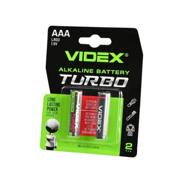 Батарейки Videx LR03 (AAA) Turbo Alkaline BLISTER 2шт