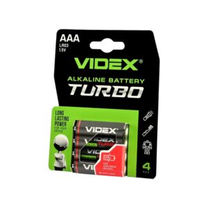 Батарейки Videx LR03 (AAA) Turbo Alkaline BLISTER 4шт