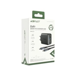 Мережевий зарядний пристрій ACEFAST A17 65W GaN charger Black
