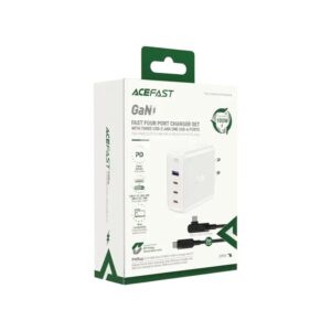 Мережевий зарядний пристрій ACEFAST A37 100W GaN charger White