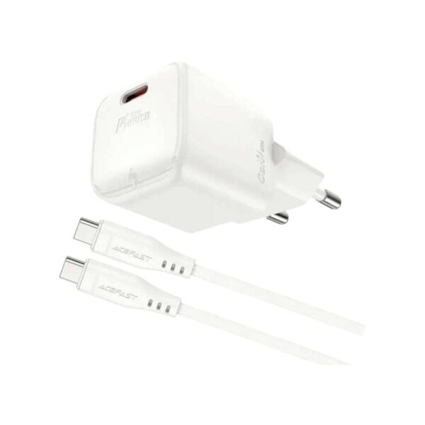Мережевий зарядний пристрій ACEFAST A73 mini PD20W GaN charger White - Зображення 2