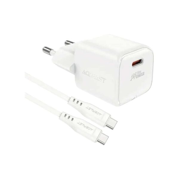 Мережевий зарядний пристрій ACEFAST A73 mini PD20W GaN charger White - Зображення 3