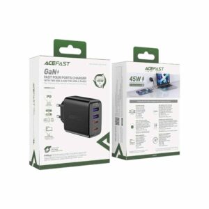 Мережевий зарядний пристрій ACEFAST A61 PD45W GaN charger Black