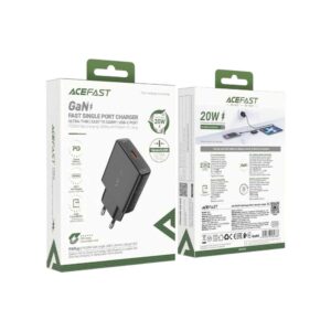 Мережевий зарядний пристрій ACEFAST A65 PD20W GaN charger Black