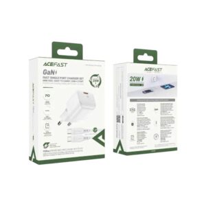 Мережевий зарядний пристрій ACEFAST A73 mini PD20W GaN charger White