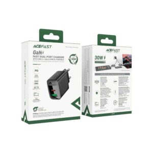 Мережевий зарядний пристрій ACEFAST A98 PD30W GaN charger Black