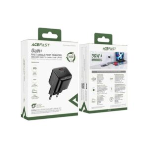 Мережевий зарядний пристрій ACEFAST A77 mini PD30W GaN charger Black