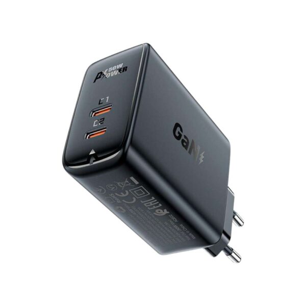 Мережевий зарядний пристрій ACEFAST A29 PD50W GaN charger Black - Зображення 3